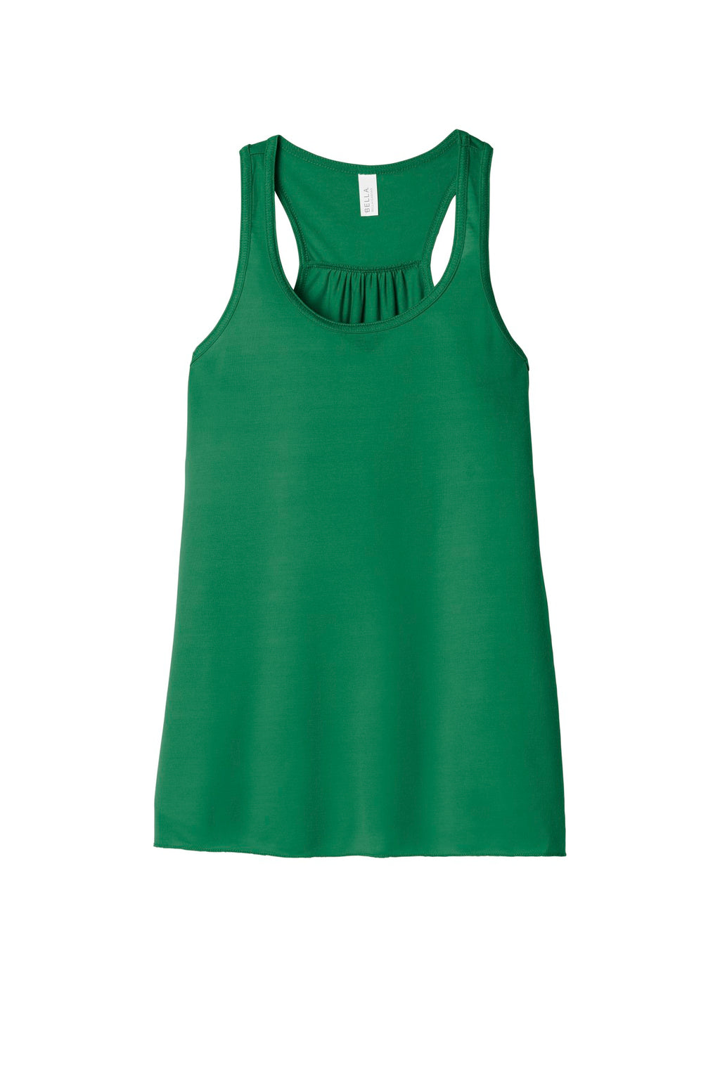 Front View of Kelly BELLA+CANVAS Women's Flowy Racerback Tank. BC8800