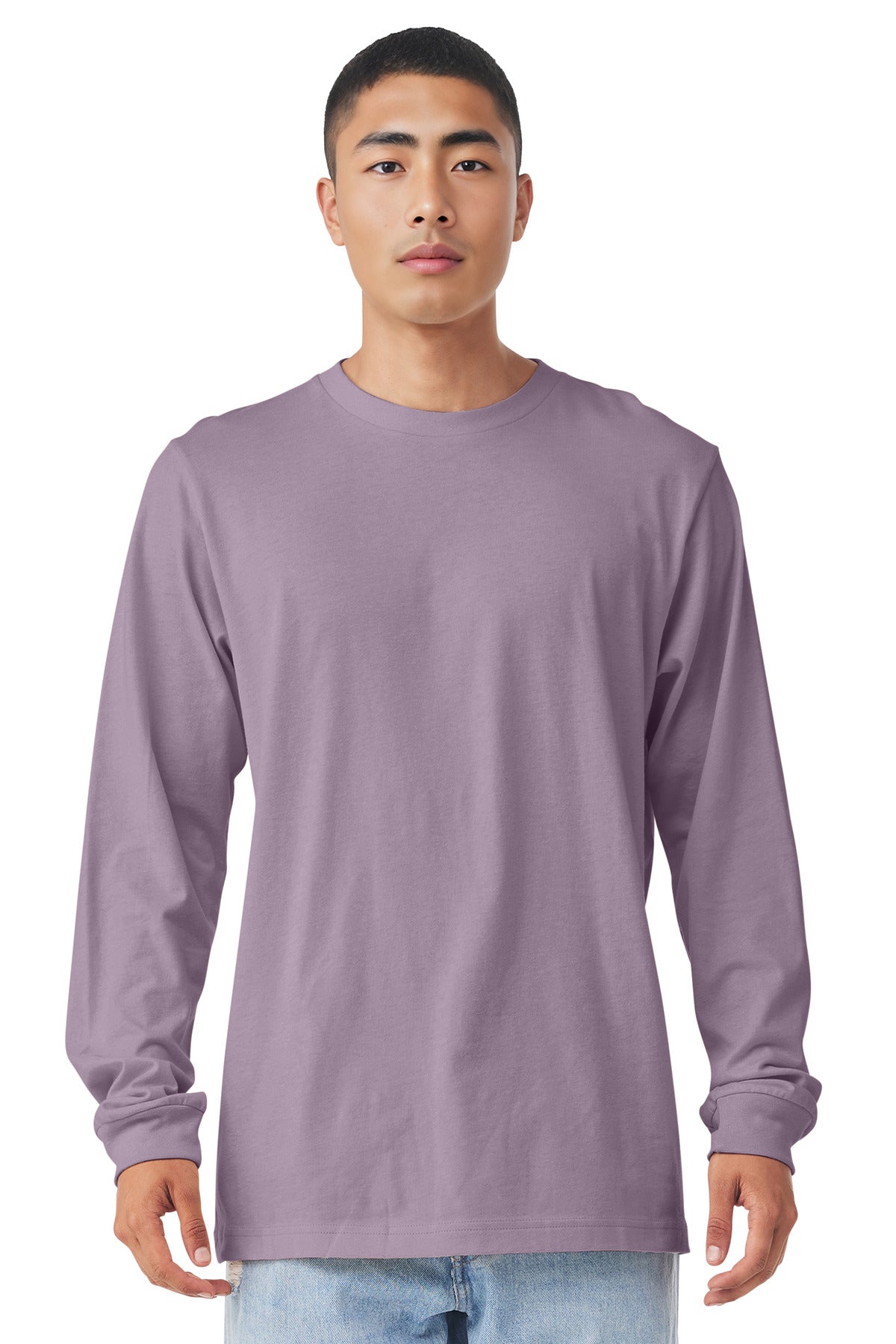 Front View of LtViolet BELLA+CANVAS Unisex Jersey Long Sleeve Tee. BC3501