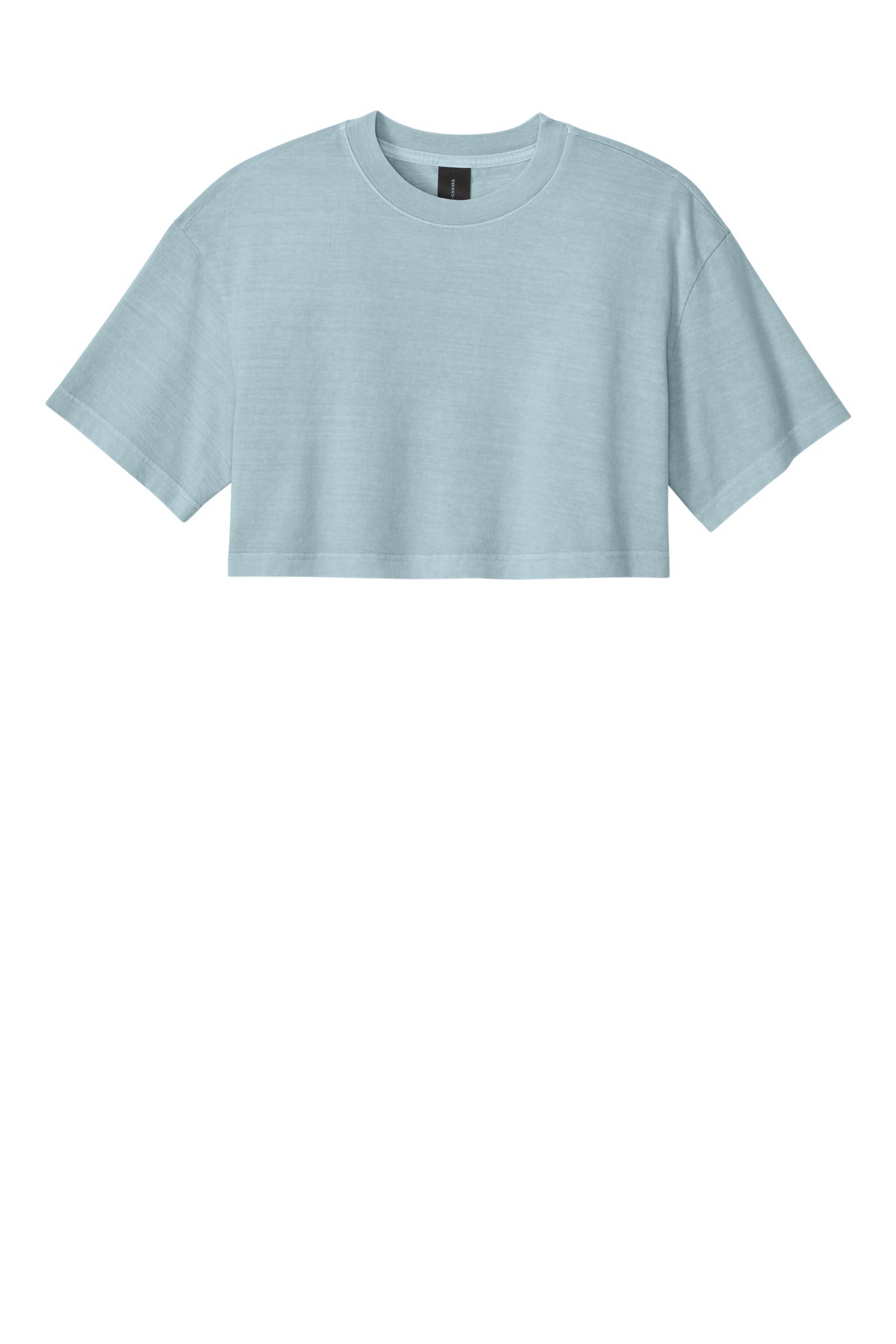 Front View of LtWsdDenim BELLA+CANVAS Women's Heavyweight Garment-Dyed Cropped Tee BC6882GD