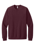 Front View of Maroon BELLA+CANVAS Unisex Sponge Fleece Raglan Sweatshirt. BC3901