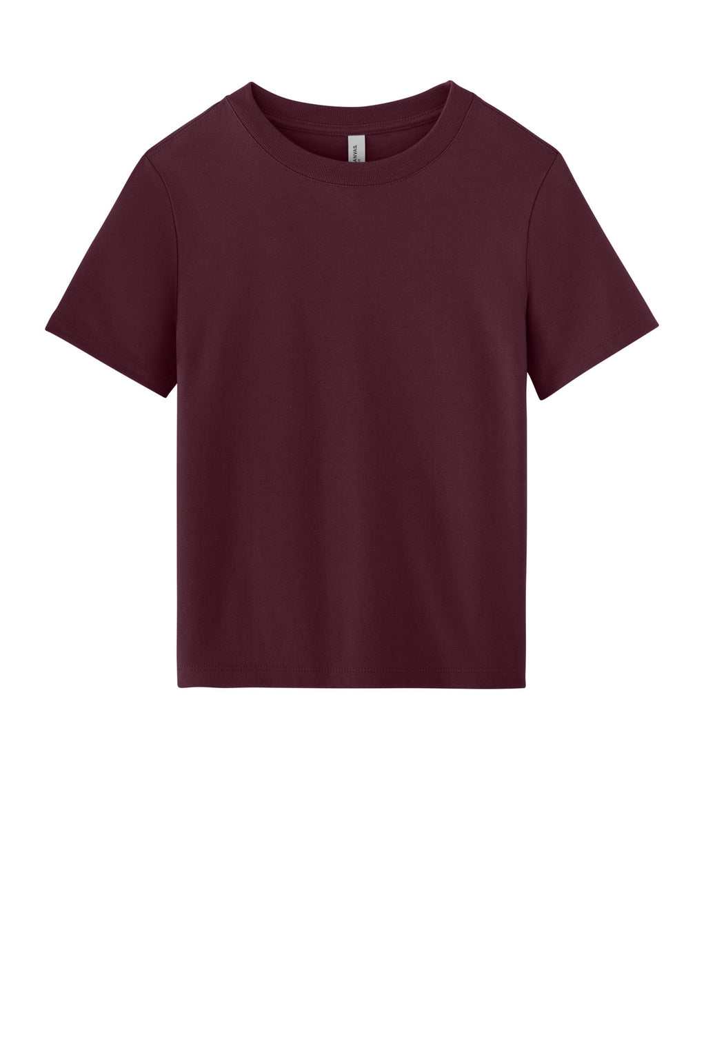 Front View of Maroon BELLA+CANVAS Women's 6-Ounce Heavyweight Tee BC6110