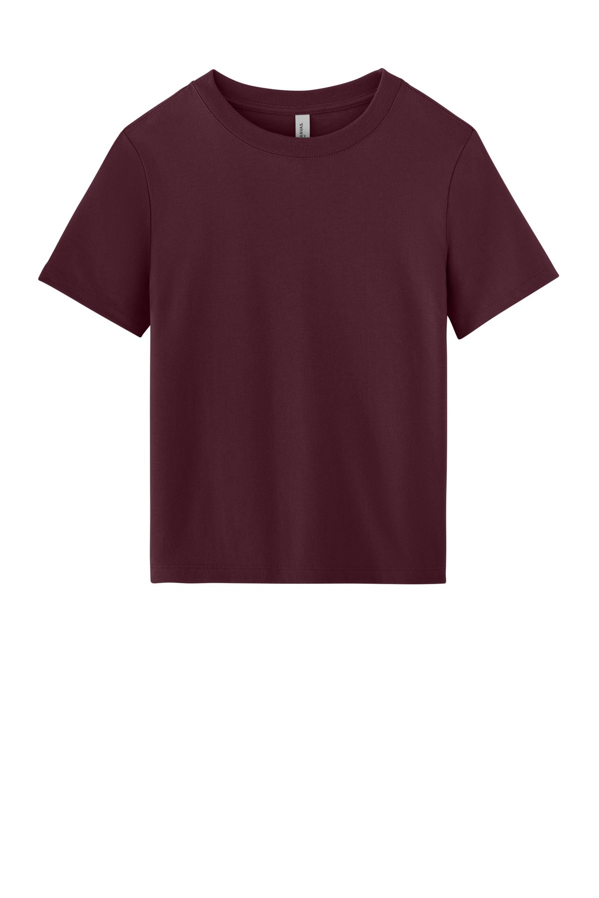 Front View of Maroon BELLA+CANVAS Women's 6-Ounce Heavyweight Tee BC6110