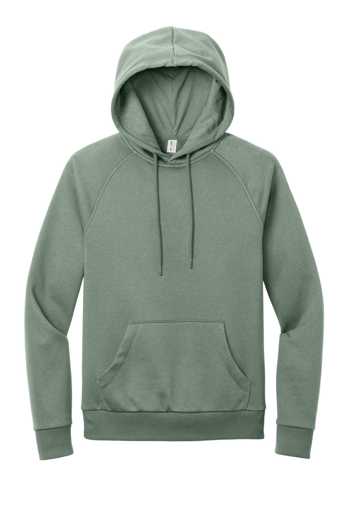 Front View of MatchaGrn Allmade Unisex Organic CVC Fleece Pullover Hoodie AL5000