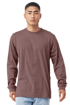 Front View of Mauve BELLA+CANVAS Unisex Jersey Long Sleeve Tee. BC3501