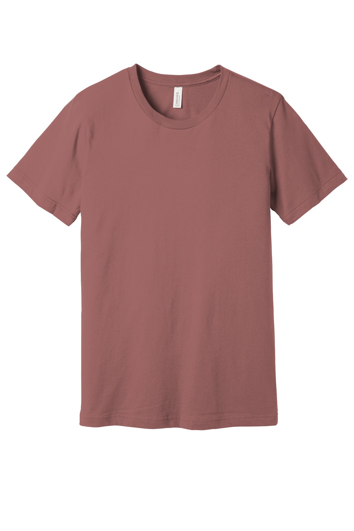 Front View of Mauve BELLA+CANVAS Unisex Jersey Short Sleeve Tee. BC3001