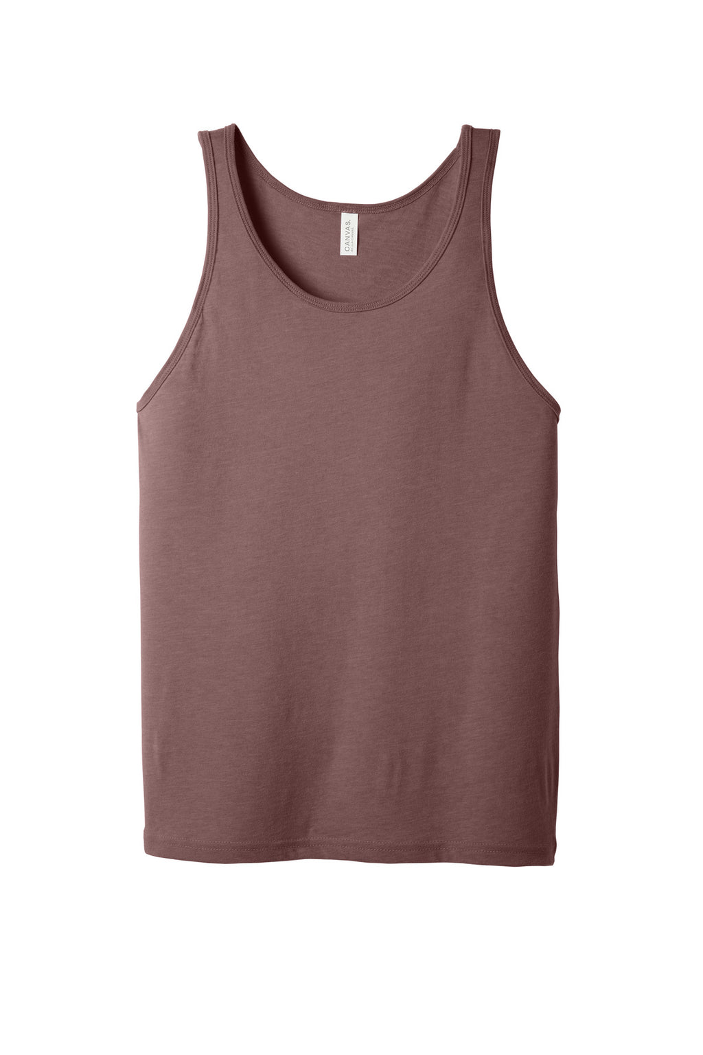 Front View of Mauve BELLA+CANVAS Unisex Jersey Tank. BC3480