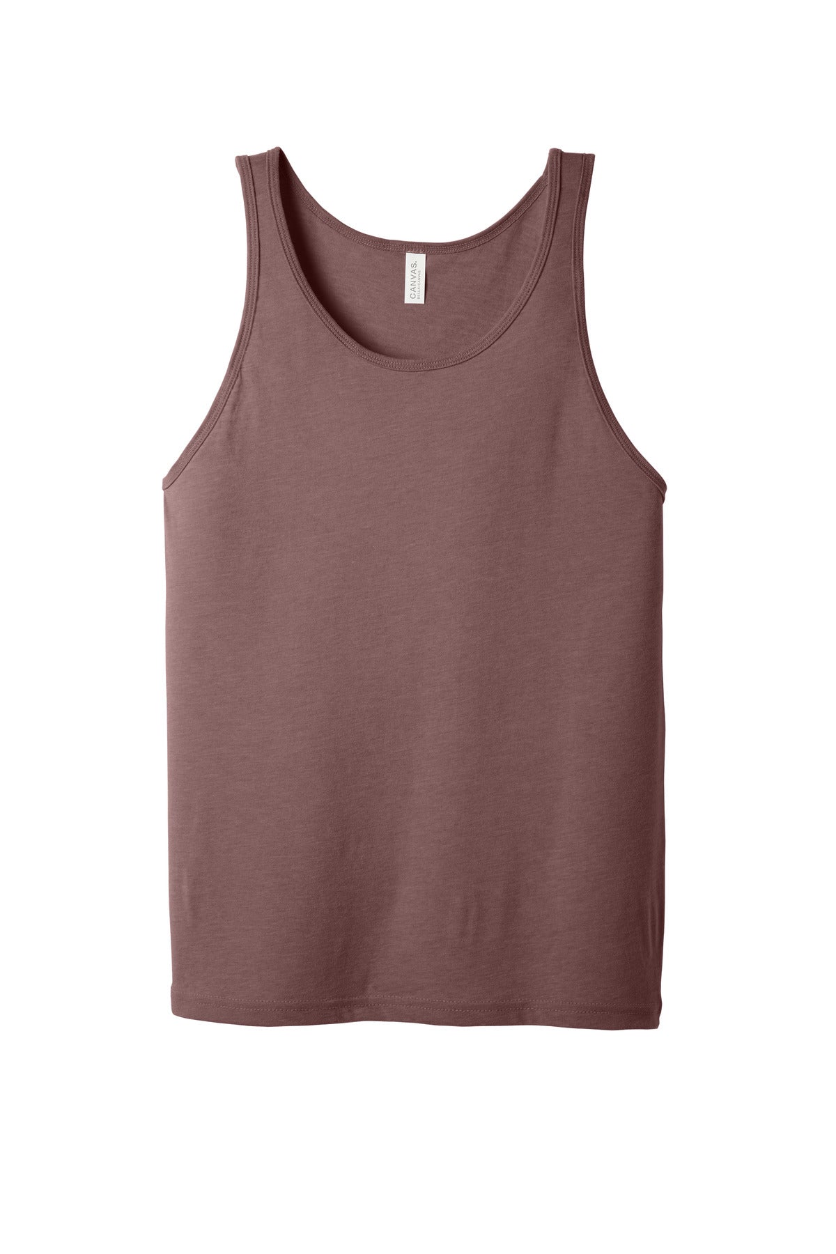 Front View of Mauve BELLA+CANVAS Unisex Jersey Tank. BC3480