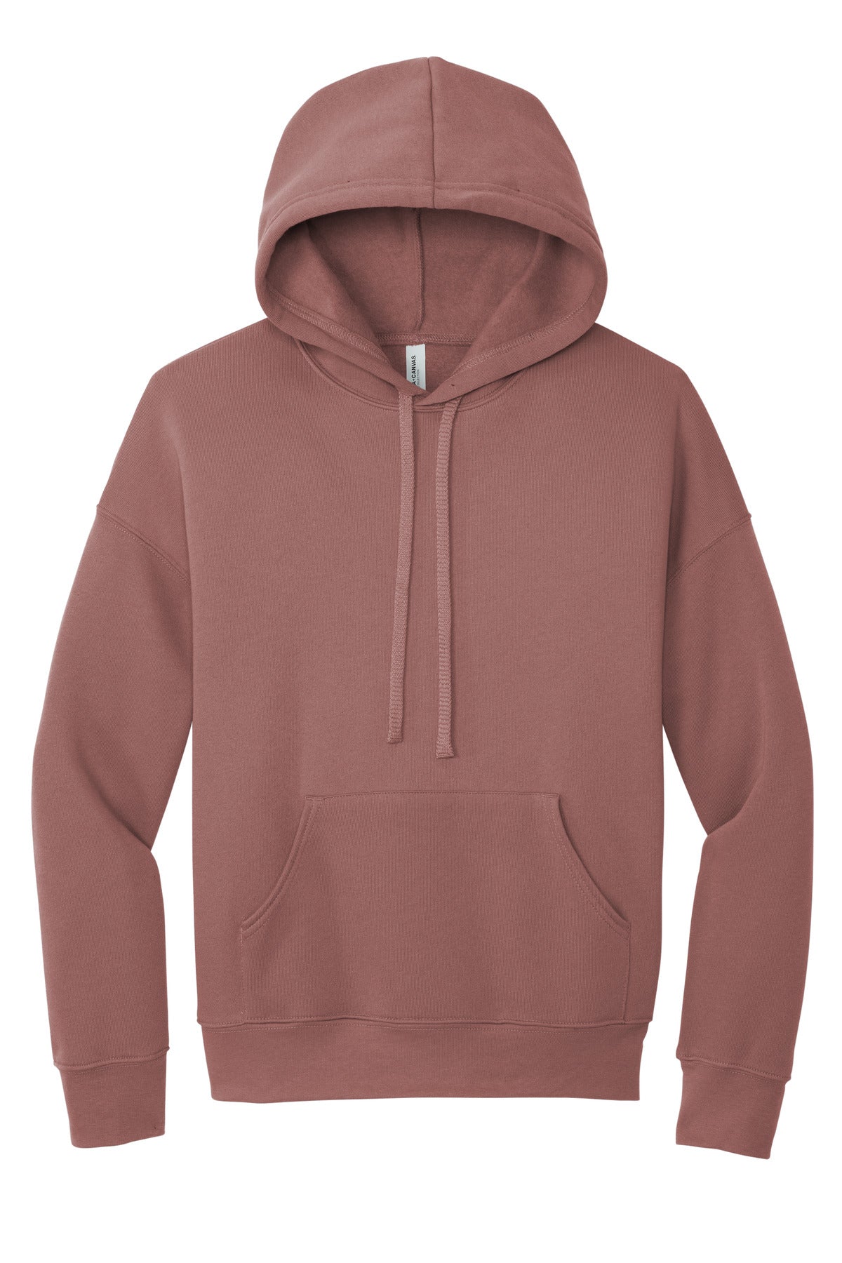 Front View of Mauve BELLA+CANVAS Unisex Sponge Fleece Pullover DTM Hoodie. BC3729
