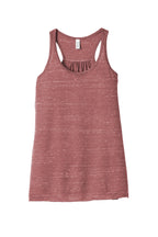 Front View of Mauve Marble BELLA+CANVAS Women's Flowy Racerback Tank. BC8800