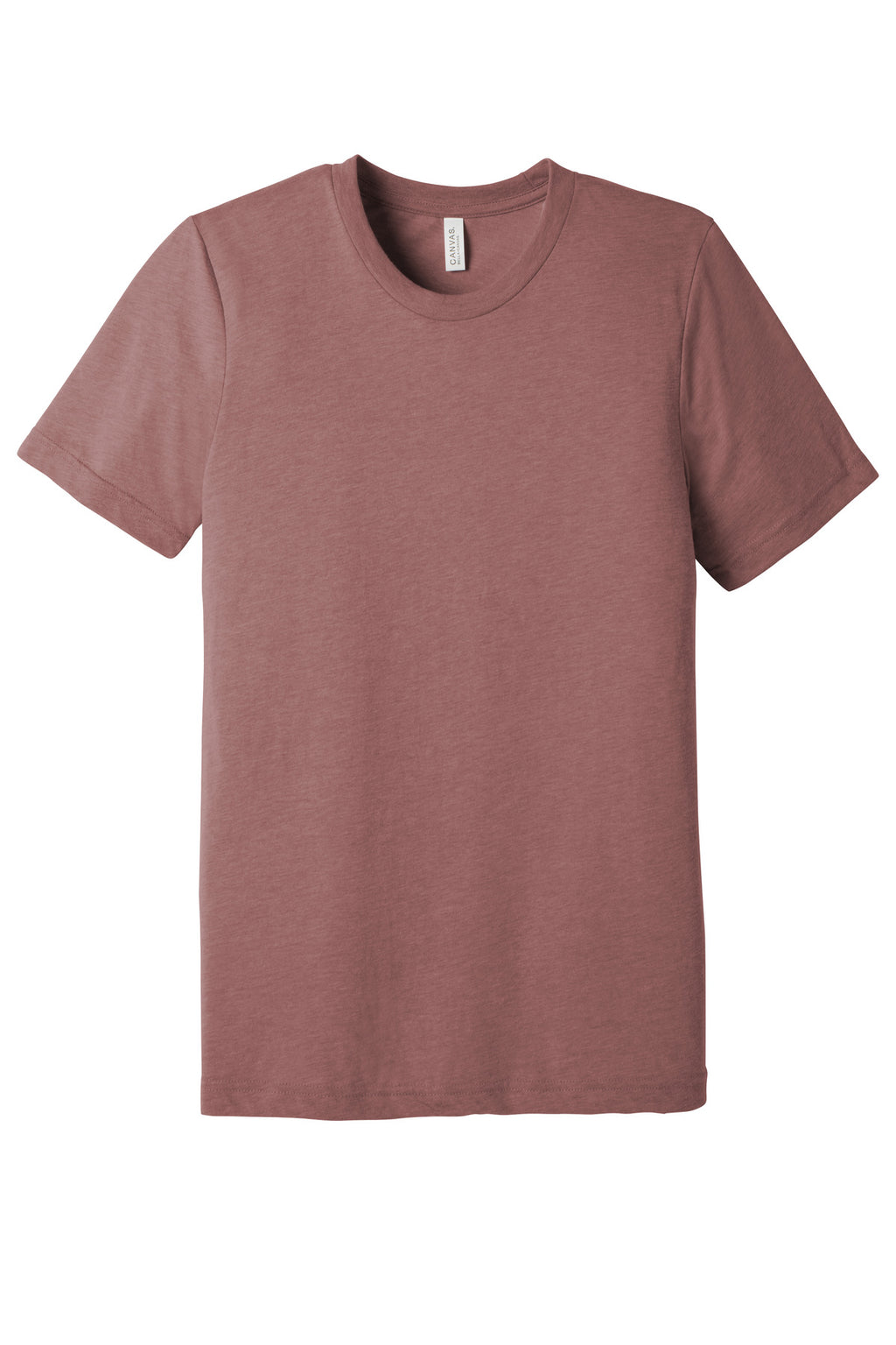 Front View of Mauve TB BELLA+CANVAS Unisex Triblend Short Sleeve Tee. BC3413