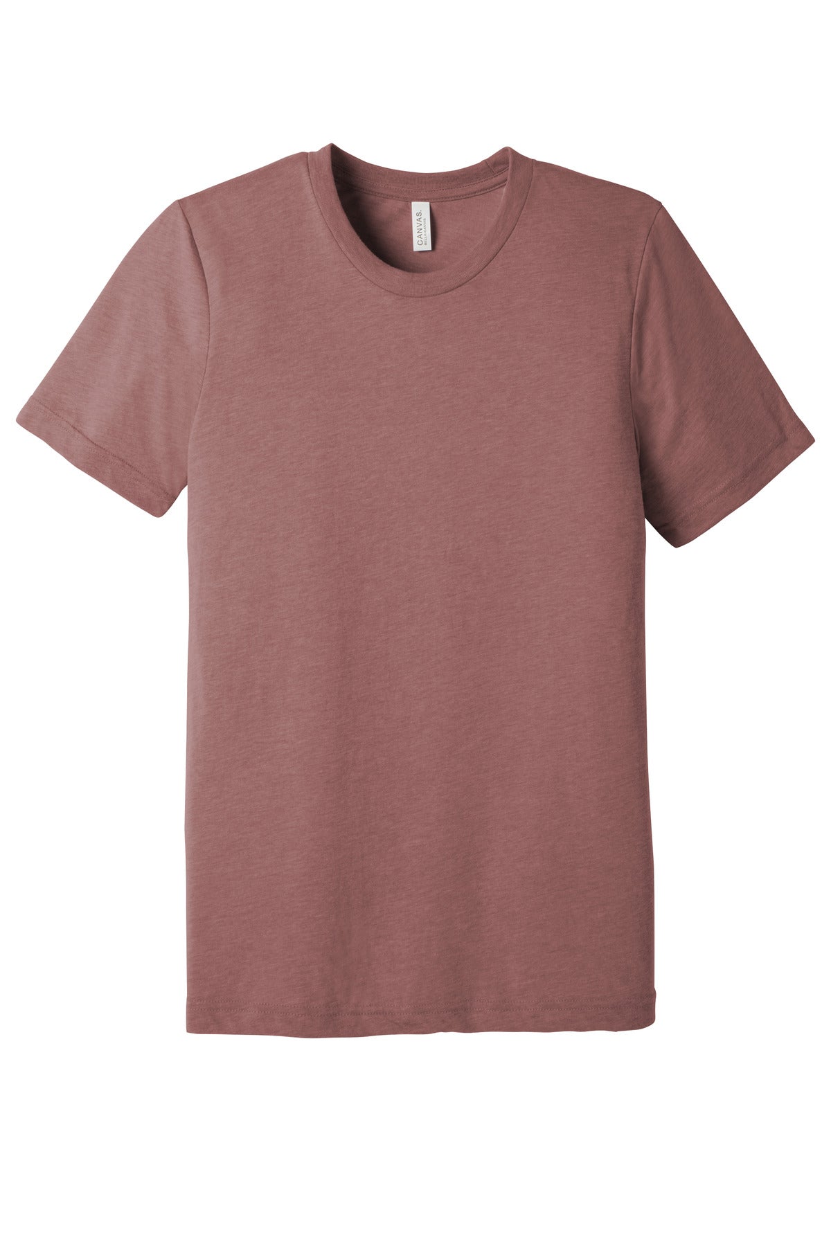 Front View of Mauve TB BELLA+CANVAS Unisex Triblend Short Sleeve Tee. BC3413