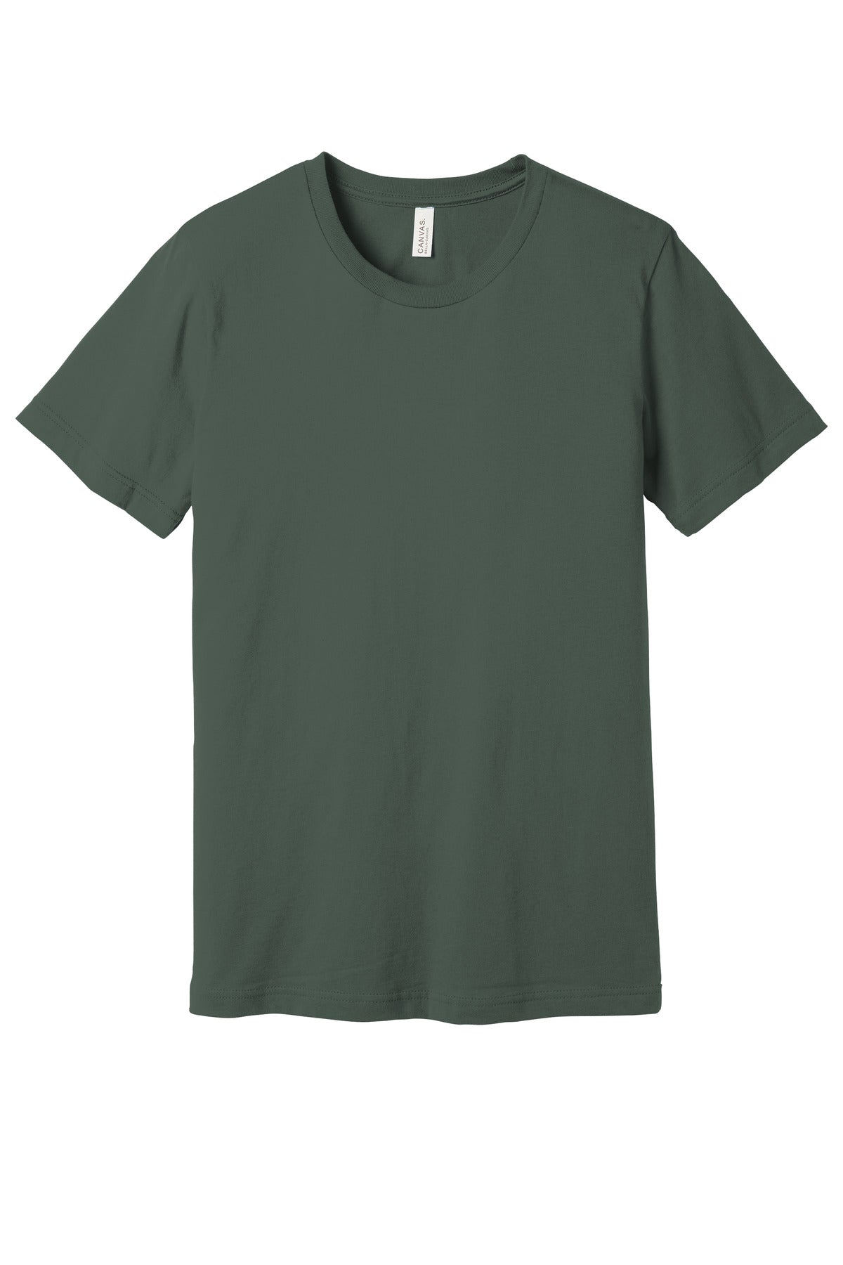 Front View of Military Green BELLA+CANVAS Unisex Jersey Short Sleeve Tee. BC3001