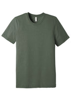 Front View of Militry Grn TB BELLA+CANVAS Unisex Triblend Short Sleeve Tee. BC3413