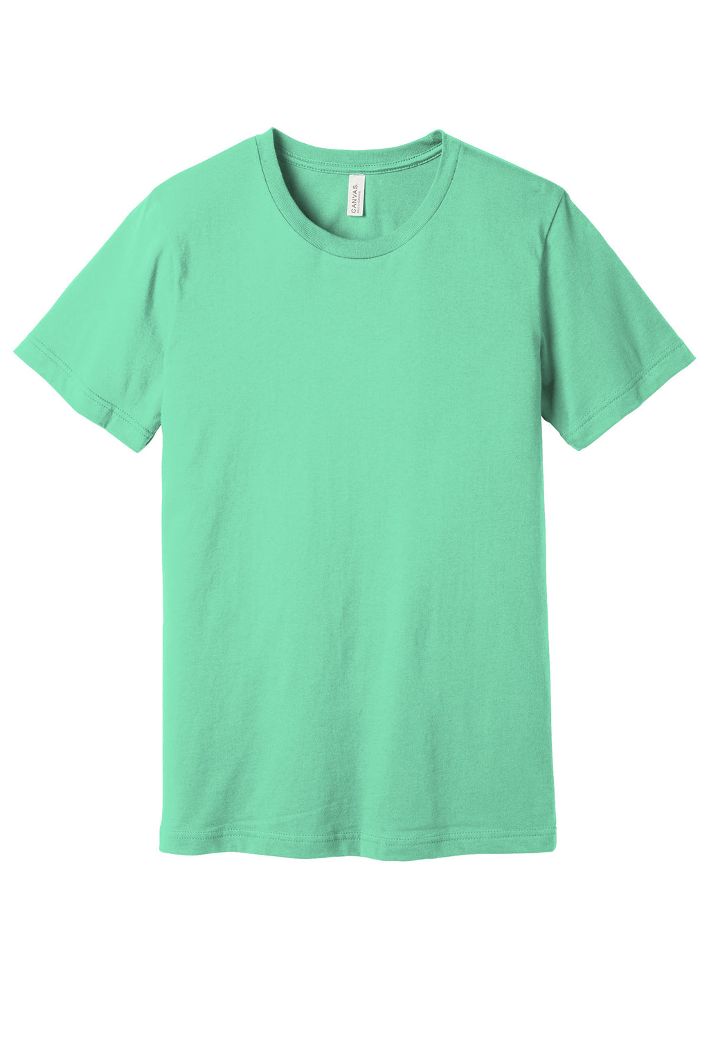 Front View of Mint BELLA+CANVAS Unisex Jersey Short Sleeve Tee. BC3001