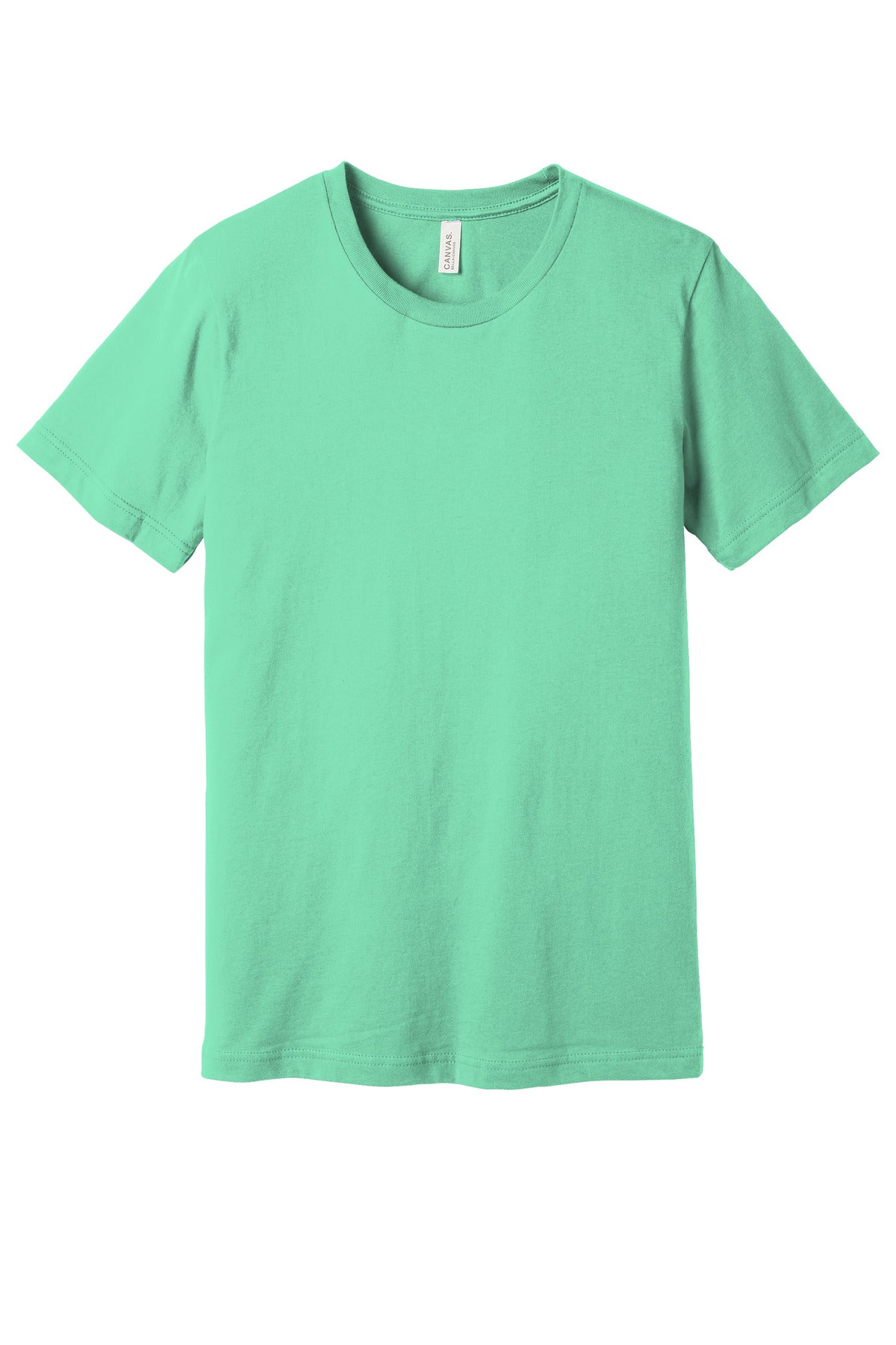 Front View of Mint BELLA+CANVAS Unisex Jersey Short Sleeve Tee. BC3001