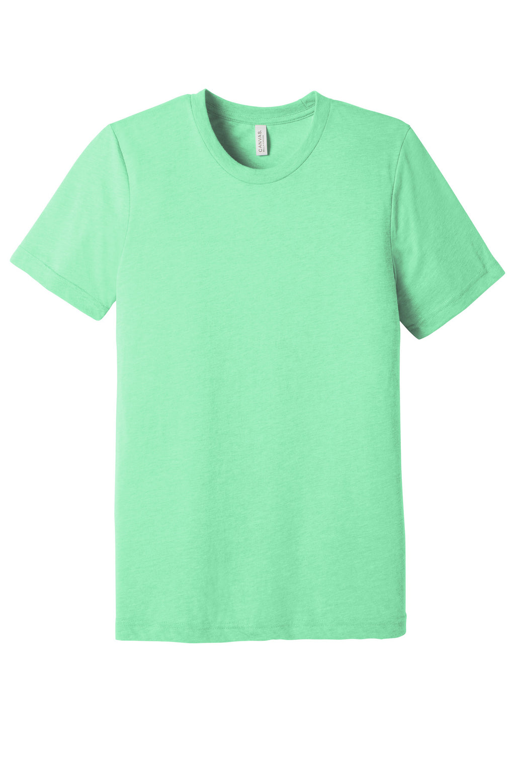 Front View of Mint TB BELLA+CANVAS Unisex Triblend Short Sleeve Tee. BC3413