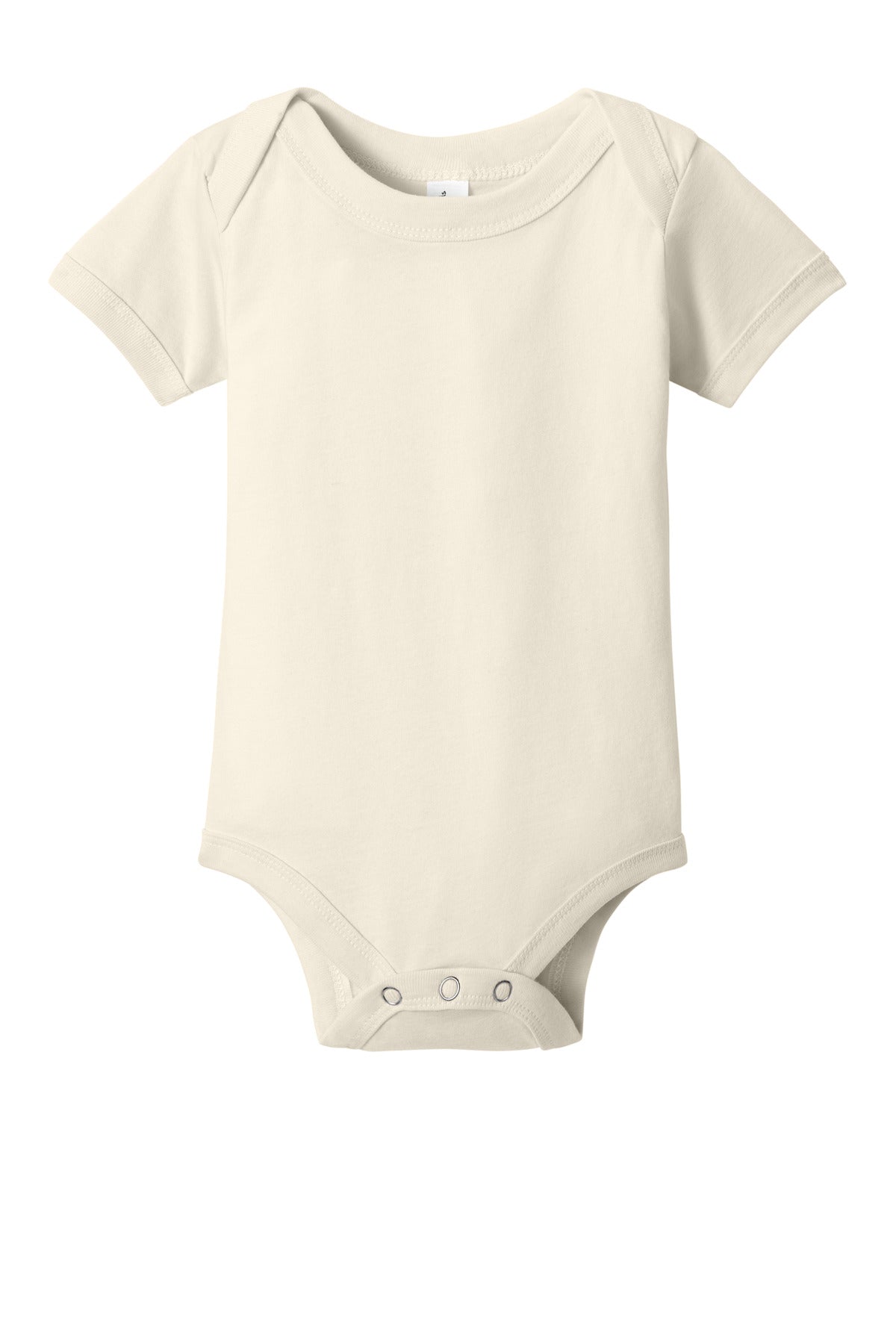 Front View of Natural BELLA+CANVAS Infant Jersey Short Sleeve One Piece BC100B