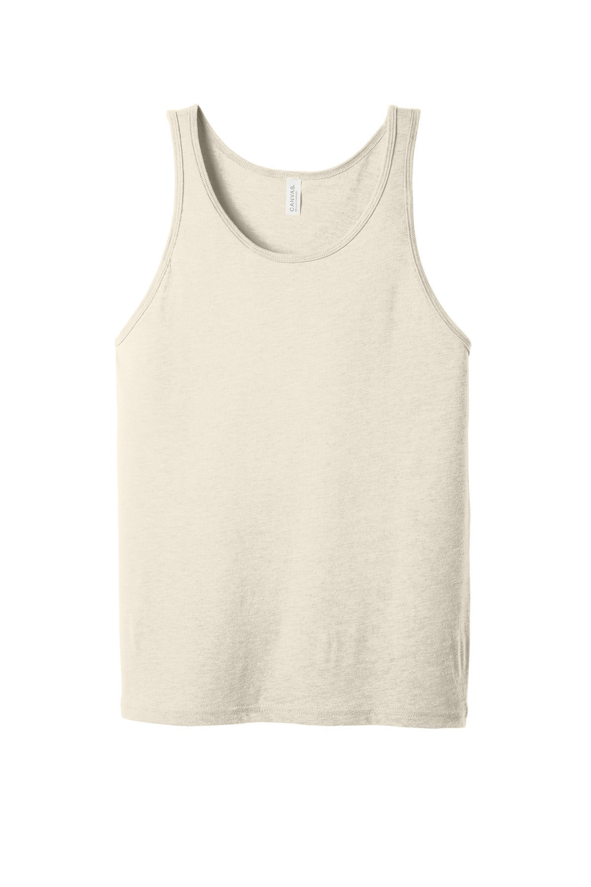 Front View of Natural BELLA+CANVAS Unisex Jersey Tank. BC3480