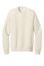 Front View of Natural BELLA+CANVAS Unisex Sponge Fleece Raglan Sweatshirt. BC3901