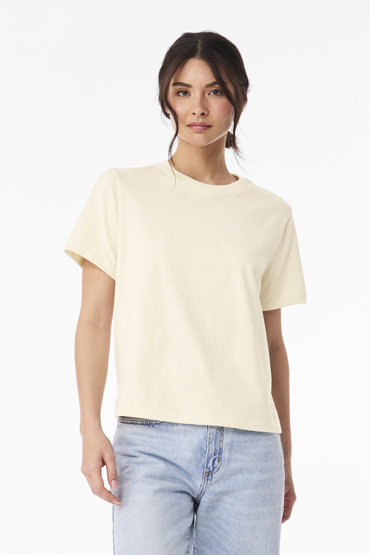 Front View of Natural BELLA+CANVAS Women's 6-Ounce Heavyweight Tee BC6110
