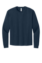 Front View of Navy BELLA+CANVAS Unisex 6-Ounce Heavyweight Long Sleeve Tee BC3511