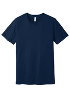 Front View of Navy BELLA+CANVAS Unisex Jersey Short Sleeve Tee. BC3001