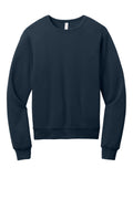 Front View of Navy BELLA+CANVAS Unisex Sponge Fleece Classic Crewneck Sweatshirt BC3911