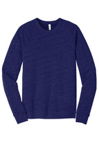 Front View of Navy TB BELLA+CANVAS Unisex Sponge Fleece Raglan Sweatshirt. BC3901