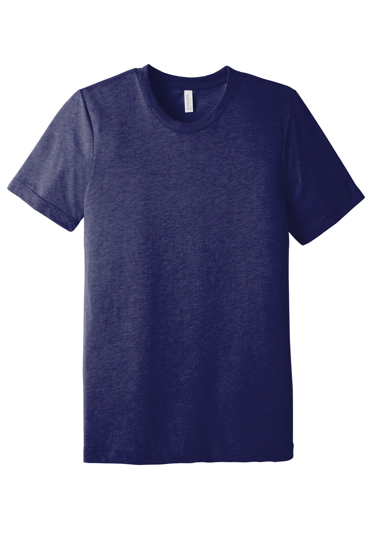 Front View of Navy TB BELLA+CANVAS Unisex Triblend Short Sleeve Tee. BC3413