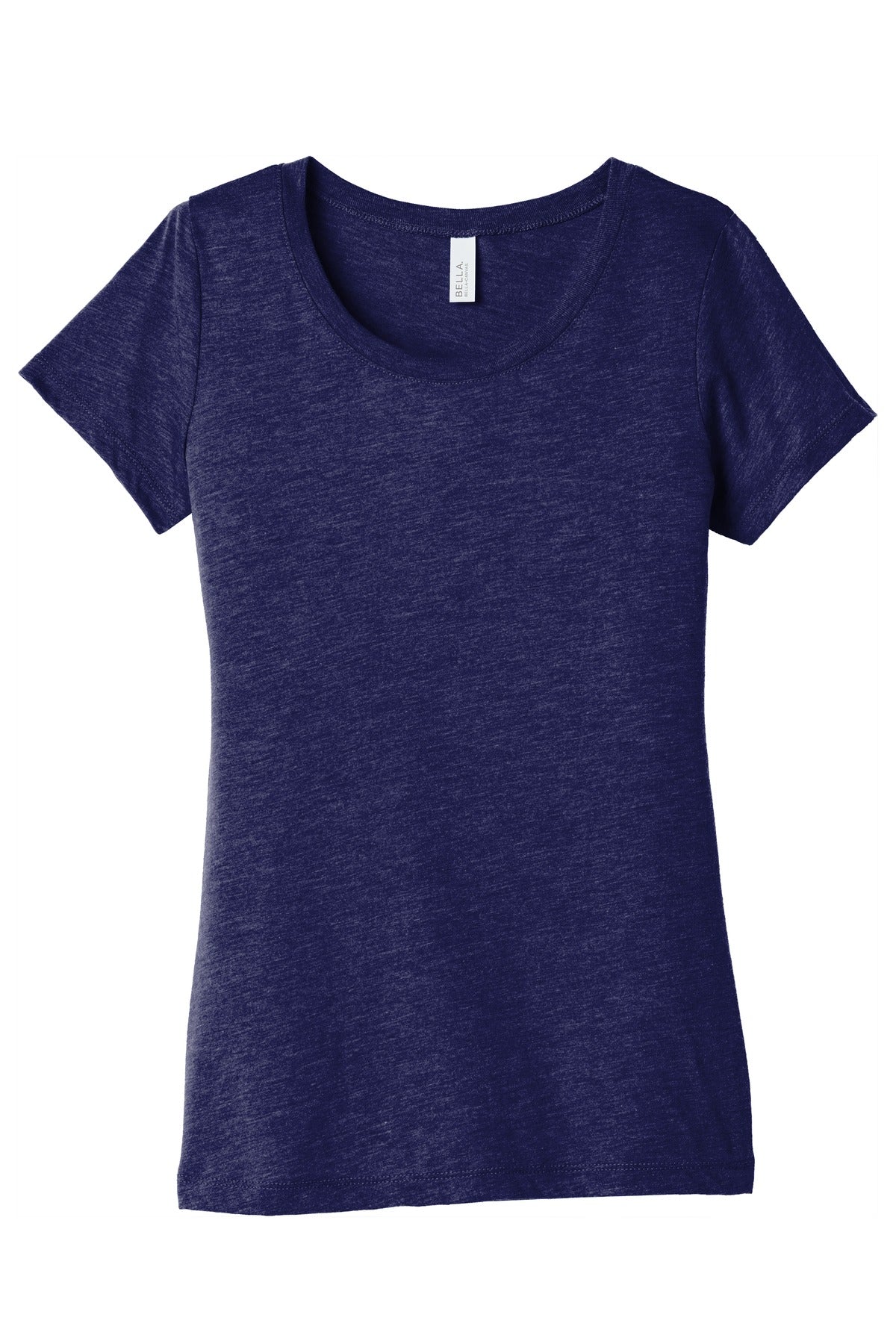 Front View of Navy TB BELLA+CANVAS Women's Triblend Short Sleeve Tee. BC8413