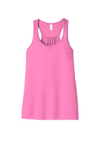 Front View of Neon Pink BELLA+CANVAS Women's Flowy Racerback Tank. BC8800