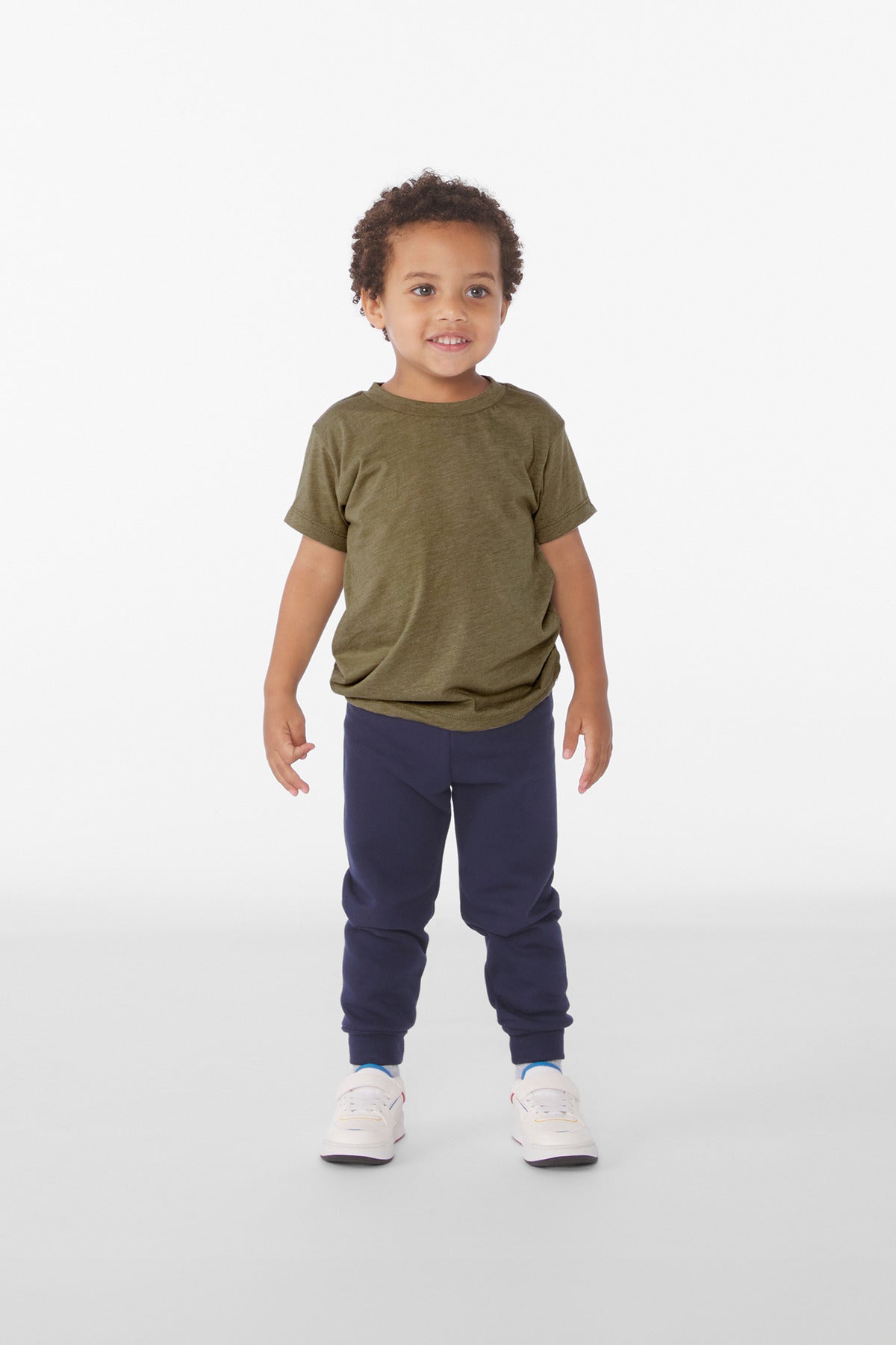 Front View of OliveTB BELLA+CANVAS Toddler Triblend Short Sleeve Tee BC3413T