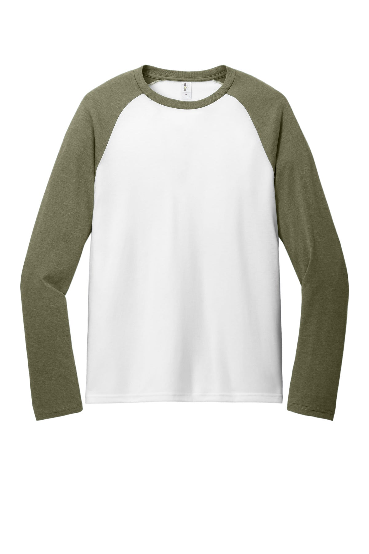 Front View of OvUGn/BtW Allmade Unisex Tri-Blend Long Sleeve Colorblock Raglan AL6009
