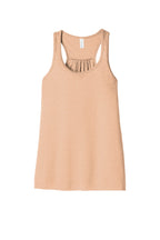 Front View of Peach Slub BELLA+CANVAS Women's Flowy Racerback Tank. BC8800