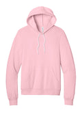Front View of Pink BELLA+CANVAS Unisex Sponge Fleece Pullover Hoodie. BC3719
