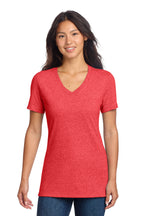 Front View of ReclmdRdHt Allmade Women's Recycled Blend V-Neck Tee AL2303