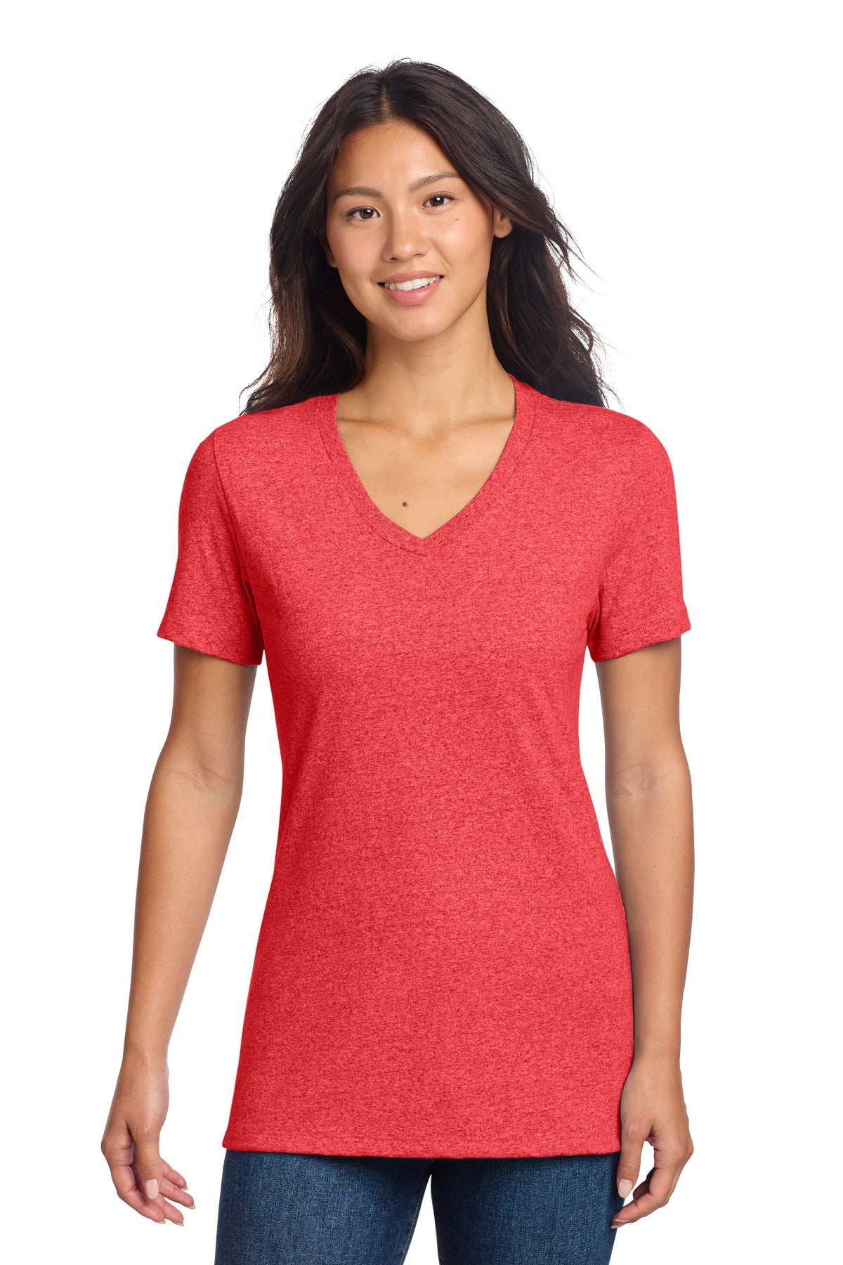Front View of ReclmdRdHt Allmade Women's Recycled Blend V-Neck Tee AL2303