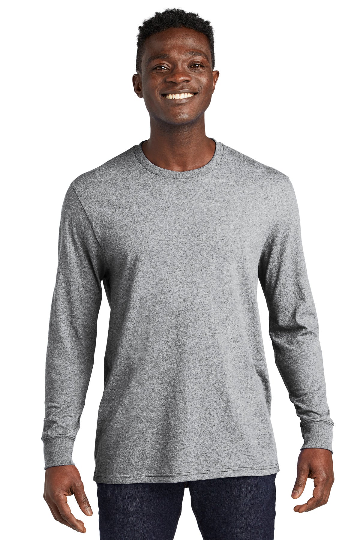 Front View of RemdGrayHt Allmade Unisex Long Sleeve Recycled Blend Tee AL6204