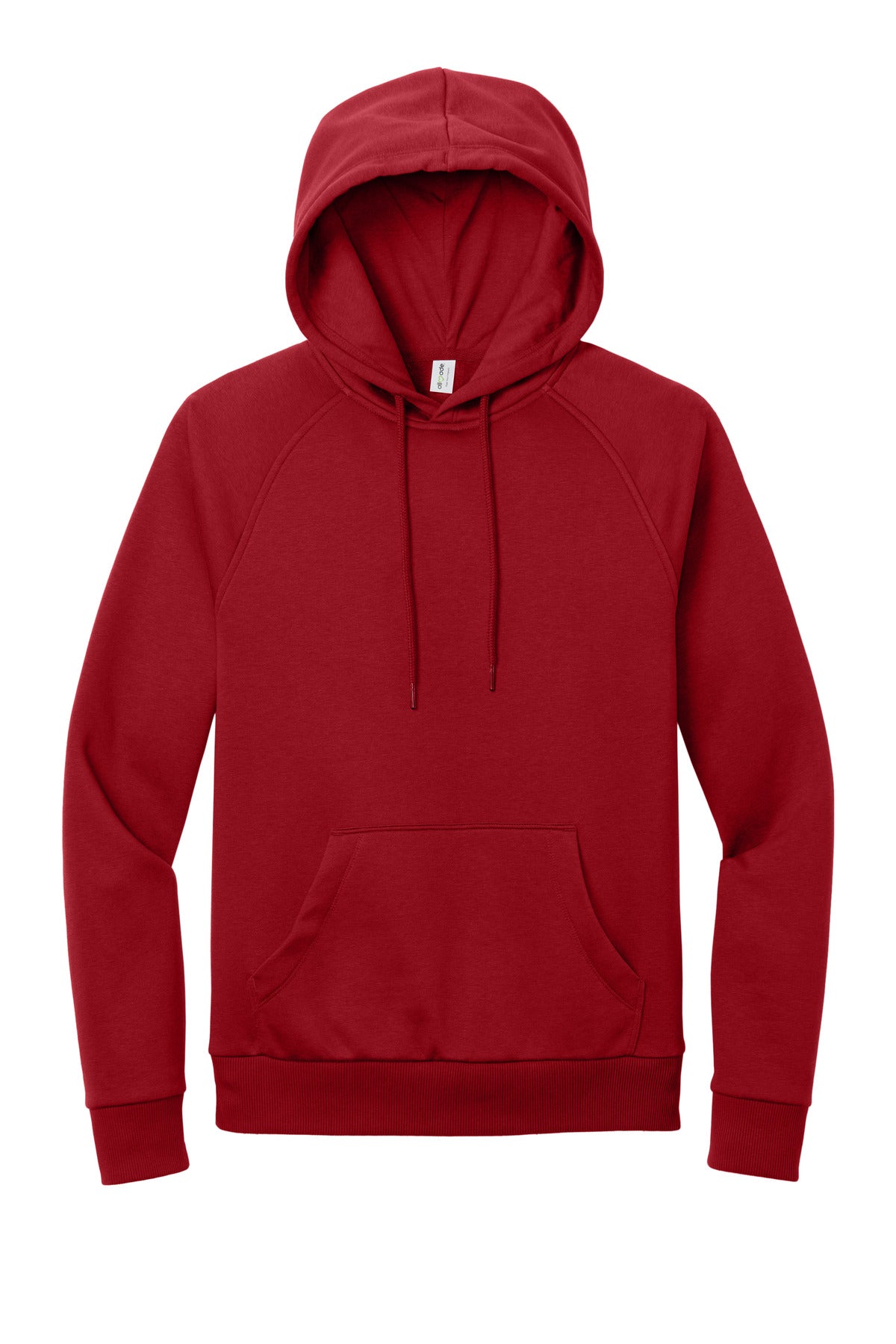 Front View of RevlutnRed Allmade Unisex Organic CVC Fleece Pullover Hoodie AL5000