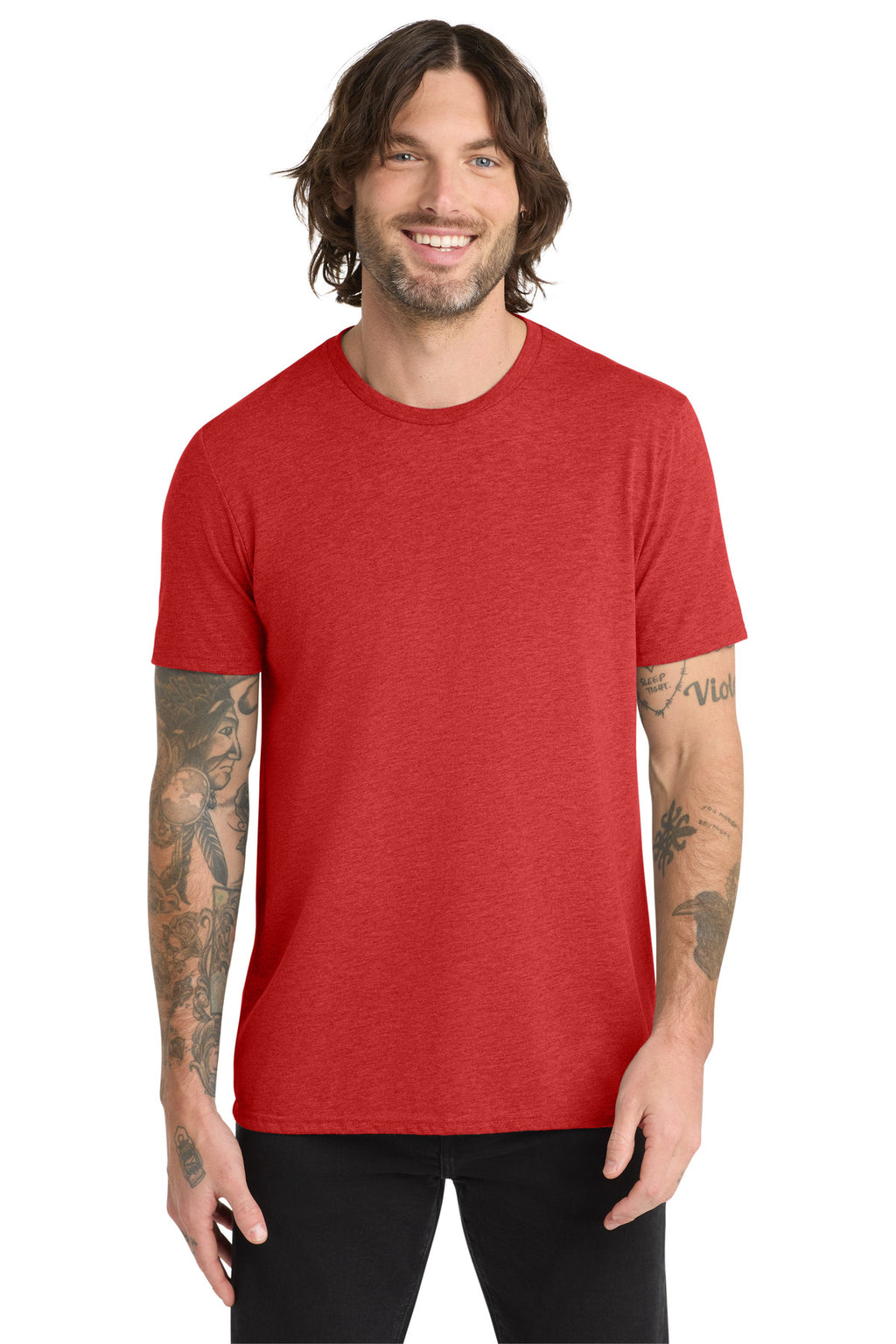 Front View of Rise Up Red Allmade Unisex Tri-Blend Tee AL2004