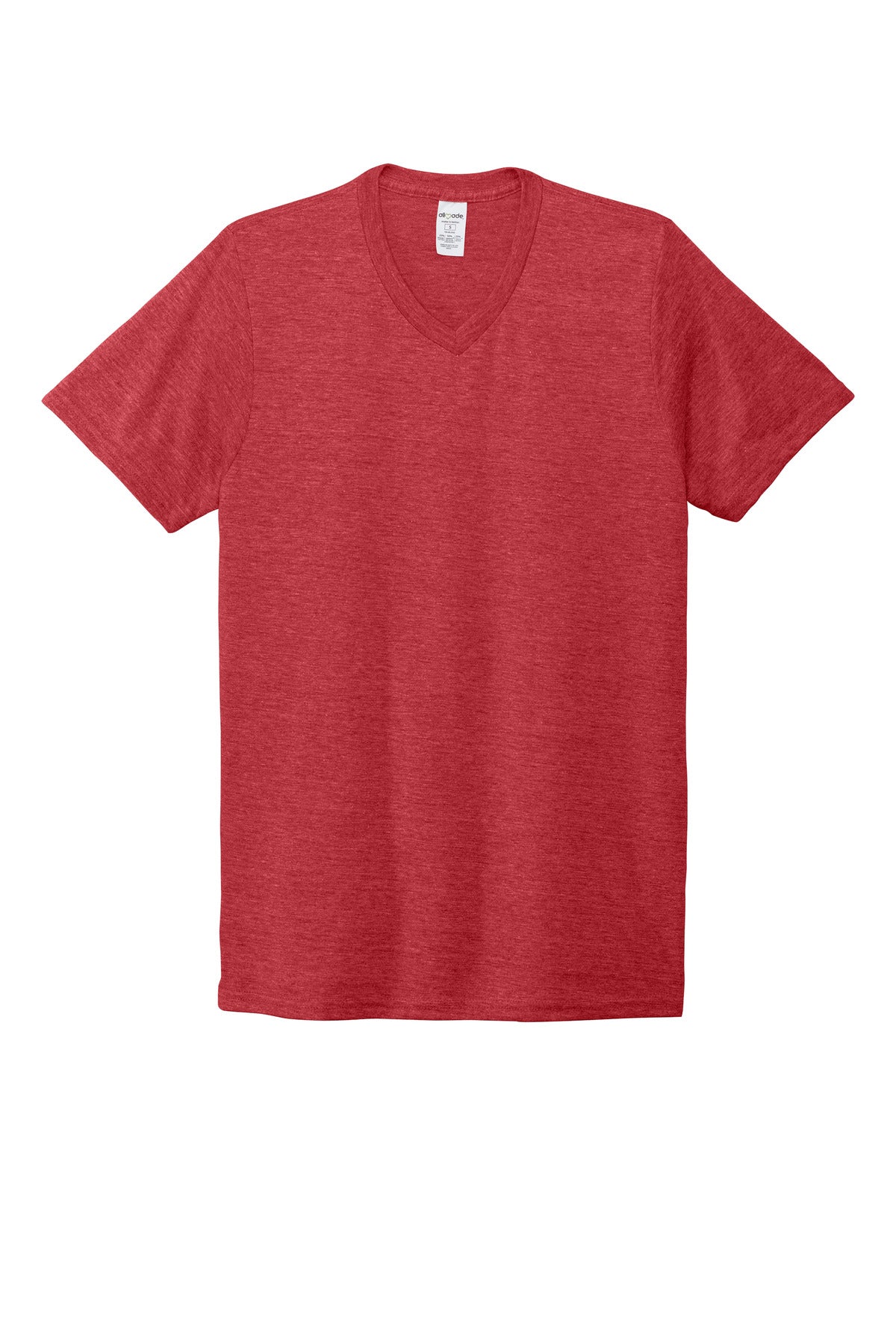 Front View of Rise Up Red Allmade Unisex Tri-Blend V-Neck Tee AL2014