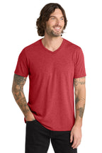 Front View of Rise Up Red Allmade Unisex Tri-Blend V-Neck Tee AL2014