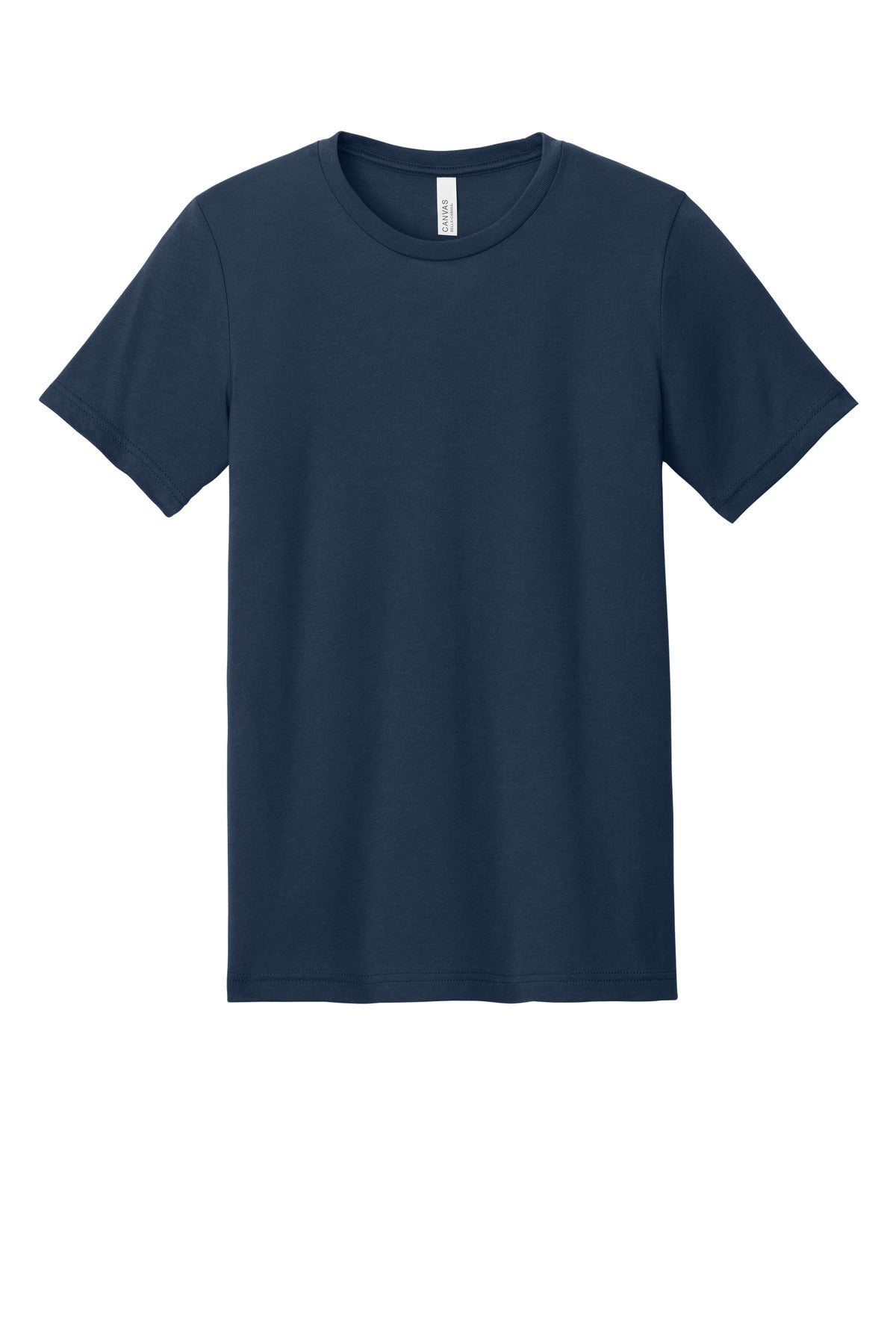 Front View of SdNvyBlend BELLA+CANVAS Unisex Heather CVC Short Sleeve Tee. BC3001CVC