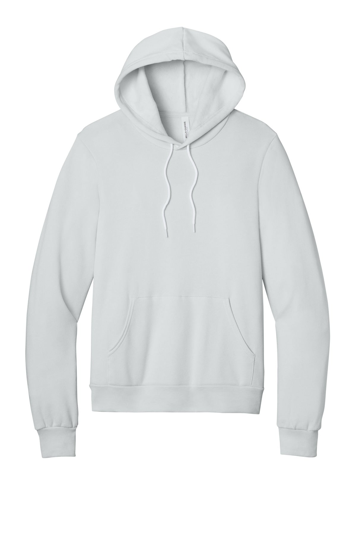 Front View of Silver BELLA+CANVAS Unisex Sponge Fleece Pullover Hoodie. BC3719