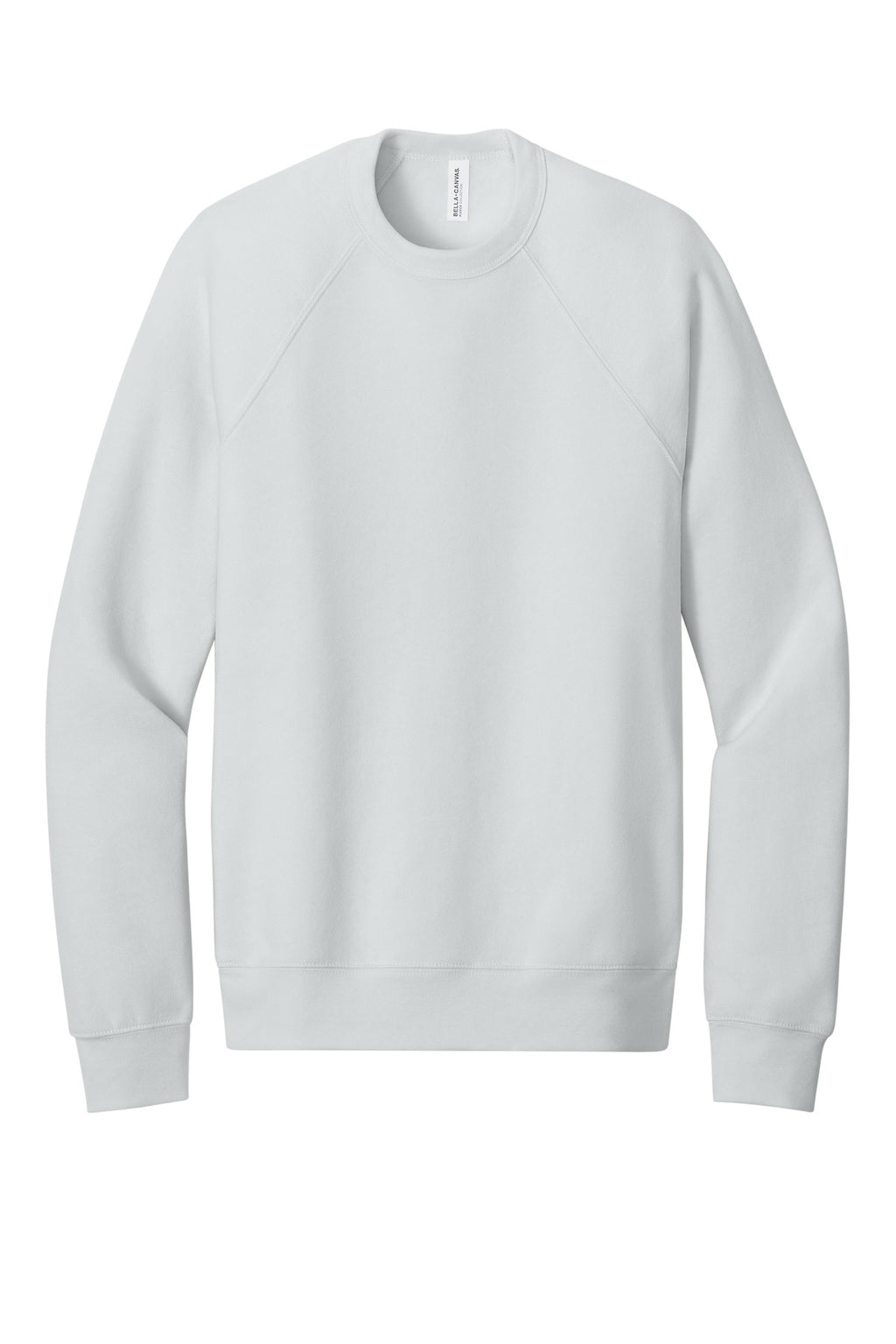 Front View of Silver BELLA+CANVAS Unisex Sponge Fleece Raglan Sweatshirt. BC3901