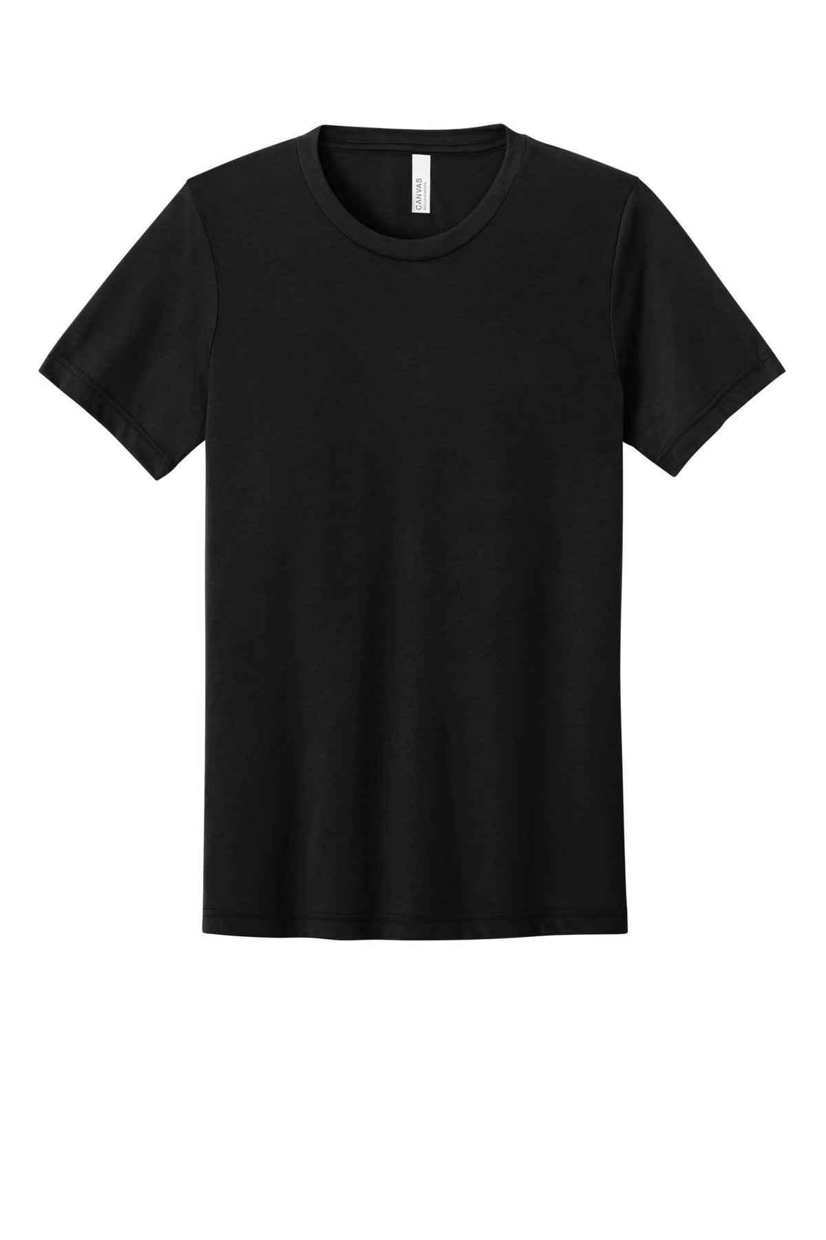 Front View of Sld Black TB BELLA+CANVAS Unisex Triblend Short Sleeve Tee. BC3413