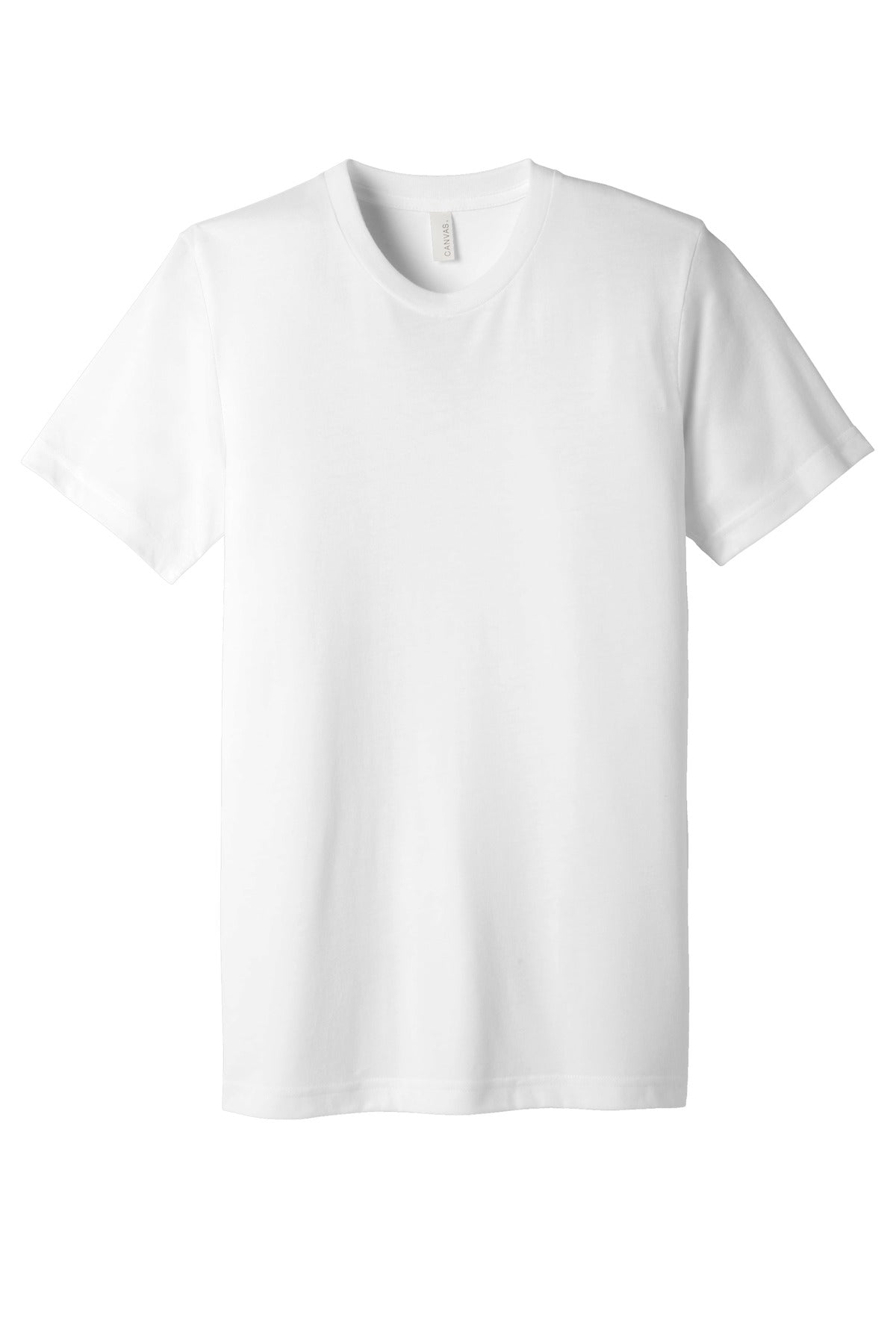 Front View of Sld White TB BELLA+CANVAS Unisex Triblend Short Sleeve Tee. BC3413