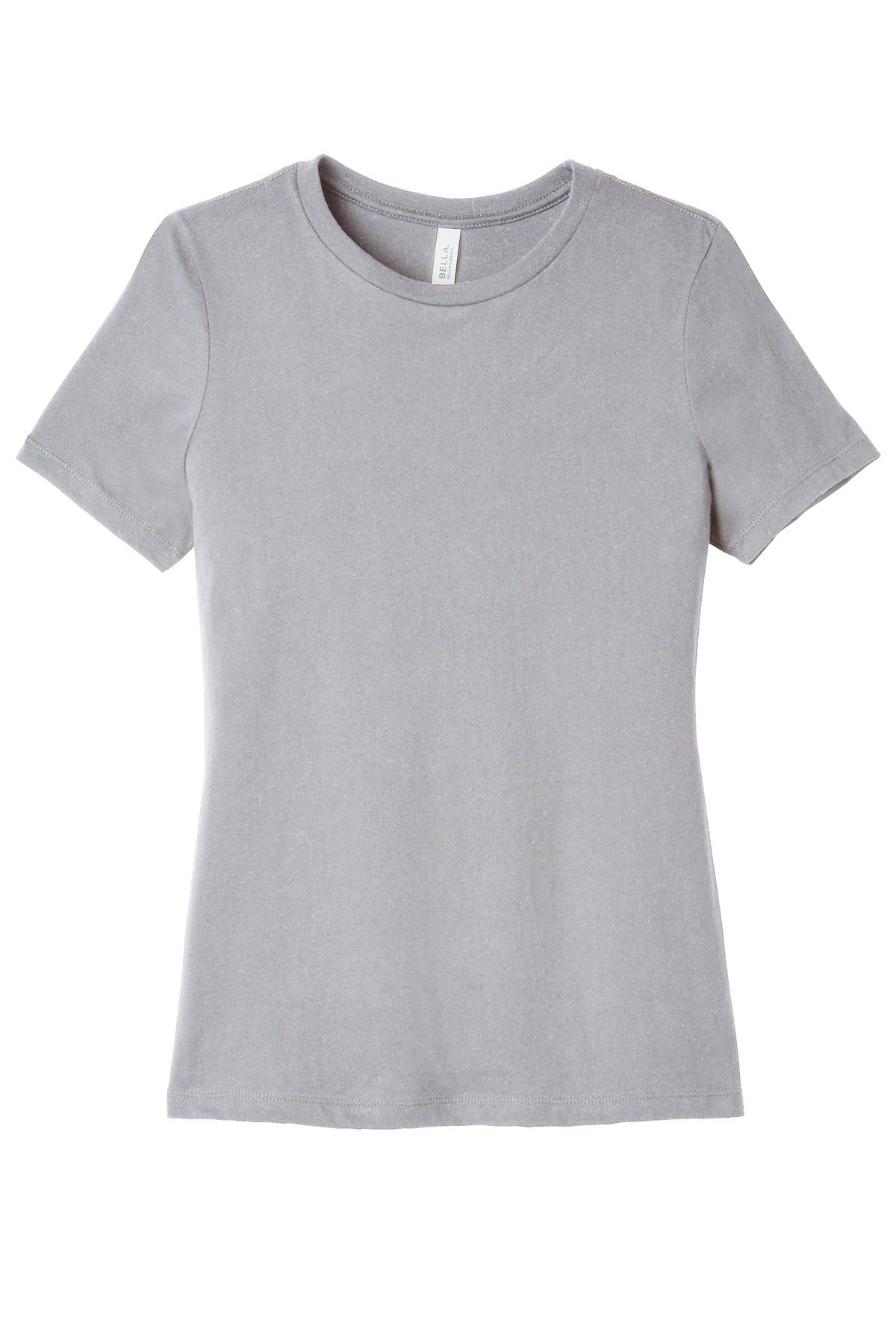 Front View of SldAthGrey BELLA+CANVAS Women's Relaxed Jersey Short Sleeve Tee. BC6400