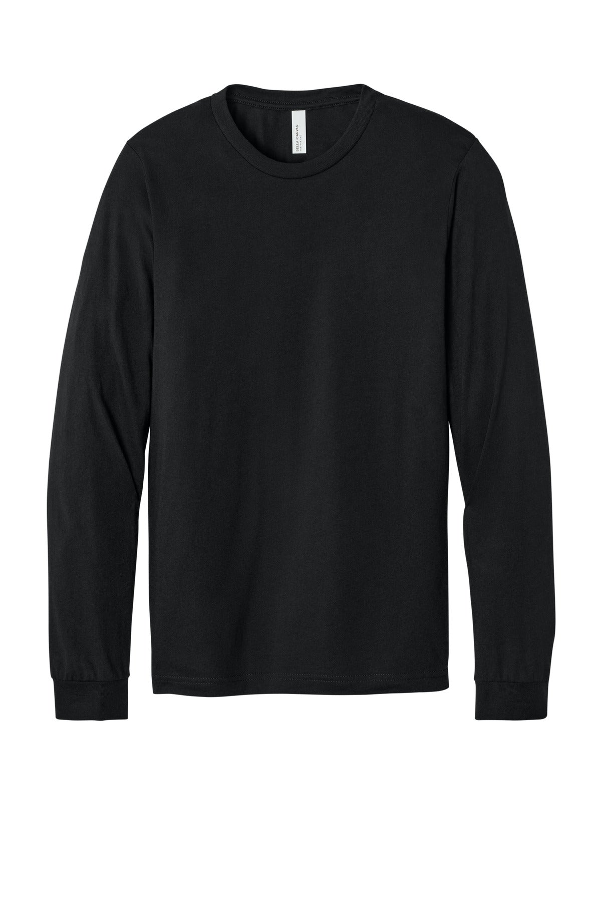 Front View of SldBkBlend BELLA+CANVAS Unisex Heather CVC Long Sleeve Tee BC3501CVC