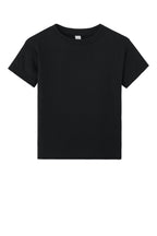 Front View of SldBlkTB BELLA+CANVAS Toddler Triblend Short Sleeve Tee BC3413T